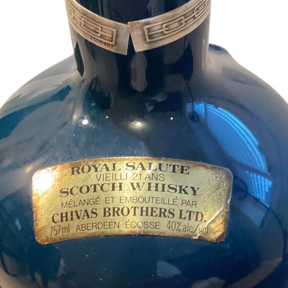 EMPTY WHISKY BOTTLE ROYAL SALUTE 21 YR OLD SCOTCH Collectible Spode Aberdeen - Picture 6 of 10